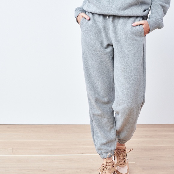Quince Organic Cotton Heavyweight Fleece Joggers Sweatpants In Grey Size M - Picture 1 of 11